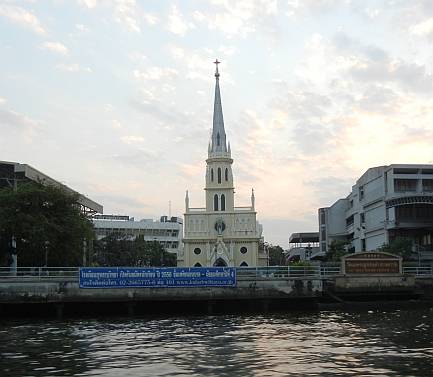 Old Catholic church on the river
